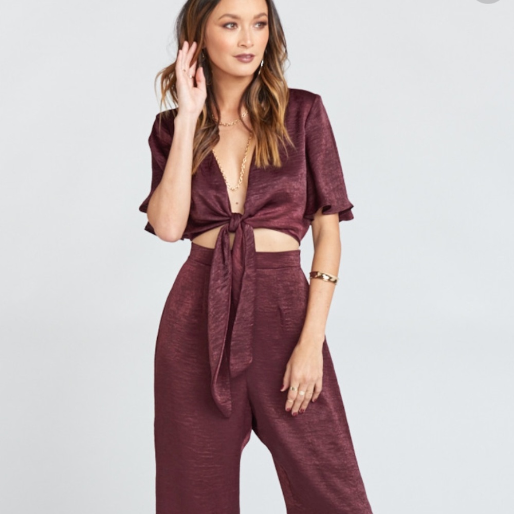 SHOW ME YOUR MUMU- JENNA JUMPSUIT, WINE - XS